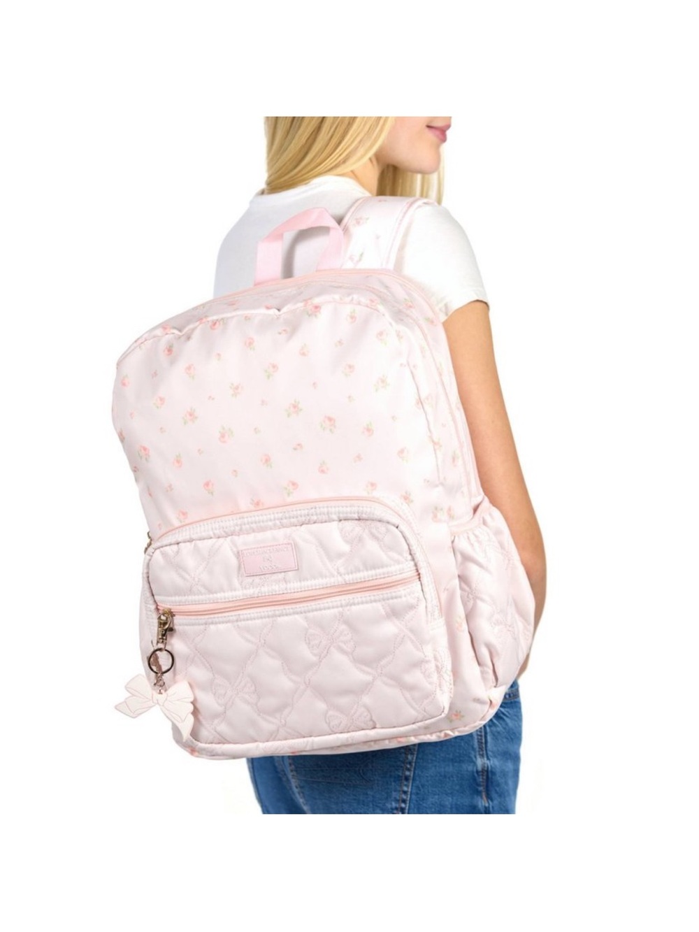 LoveShackFancy x Target  backpack Pale Pink Quilted Floral Backpack
